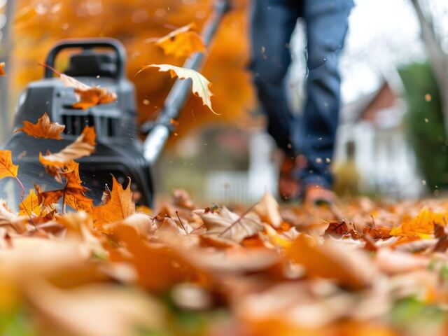 Havenside Leaf Blowing project example in an exterior and curb